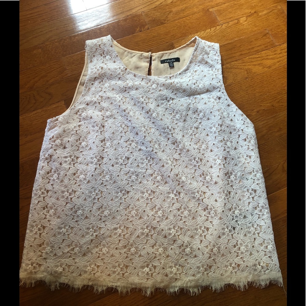 Rafaela Cream Lace Top, Size Large, NWT